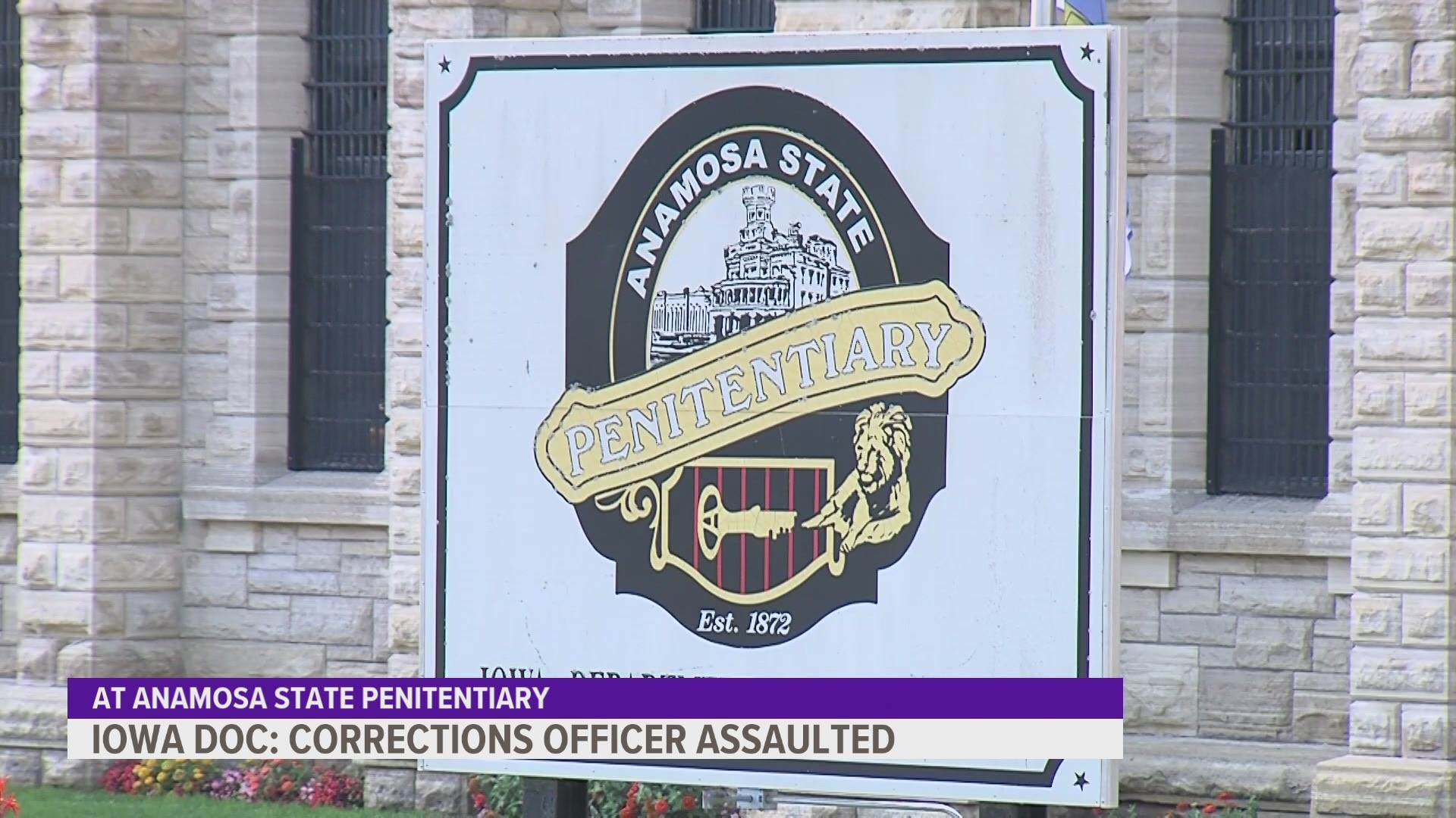 The Iowa Department of Corrections said the officer was sent to the hospital as a precaution but was not seriously injured.