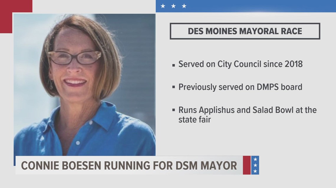 Connie Boesen announces run for Des Moines mayor