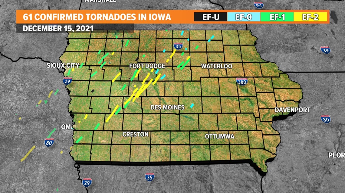 Breaking down the record 61 tornadoes that hit Iowa on Dec. 15, 2021