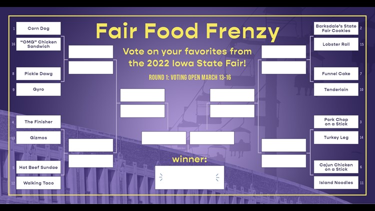 Iowa State Fair releases bracket for tasty competition