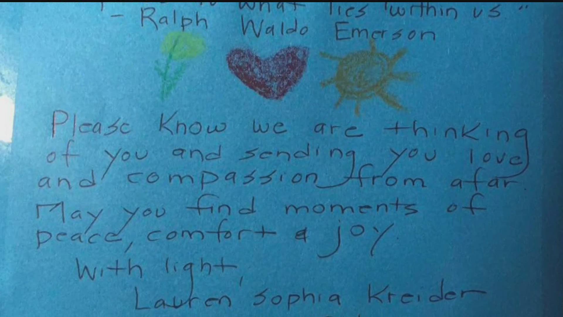 Lancaster mom and her son writes cards to patients and staff at Lancaster General Hospital.