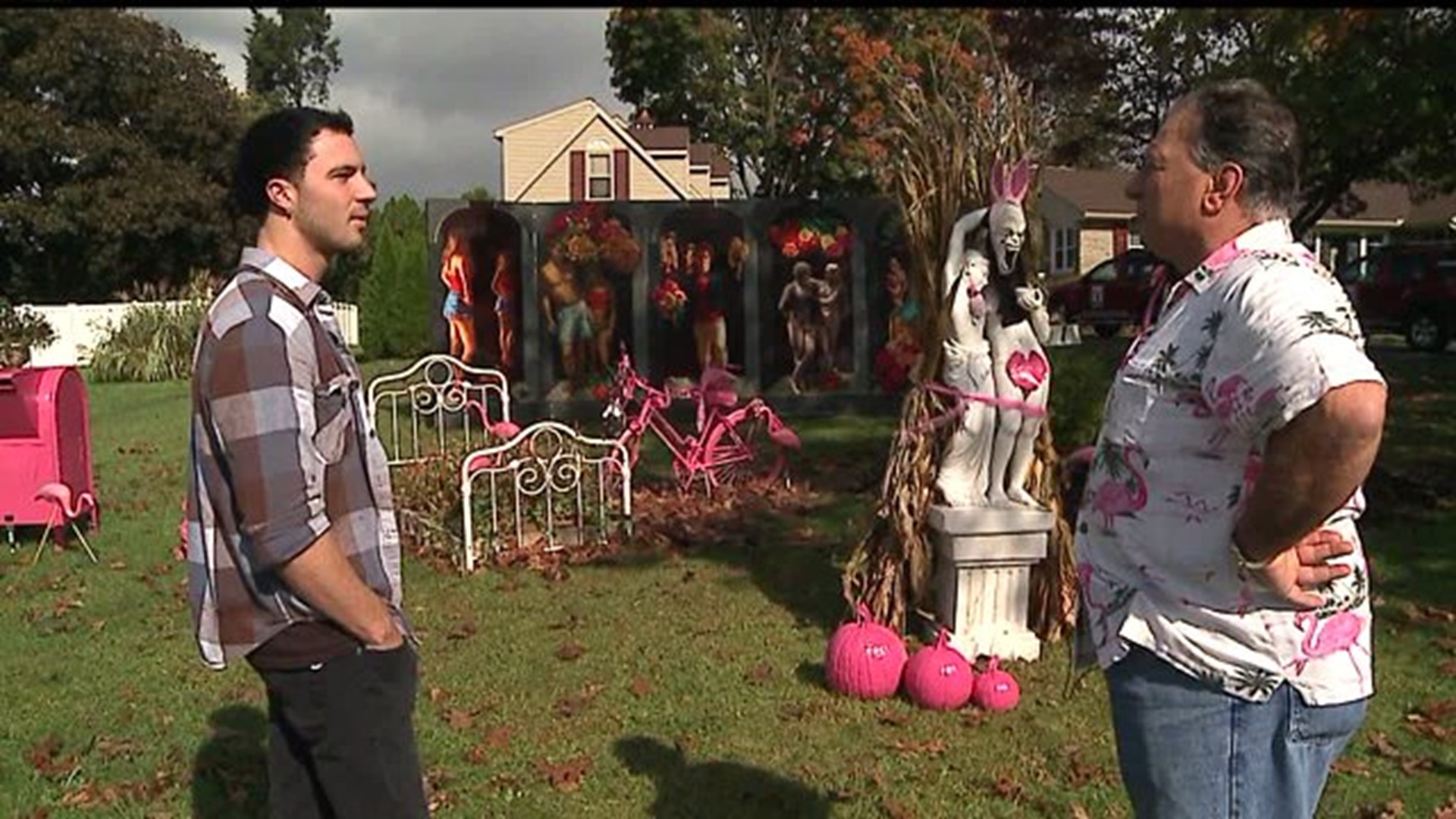Lawn display features naked woman has neighbors upset