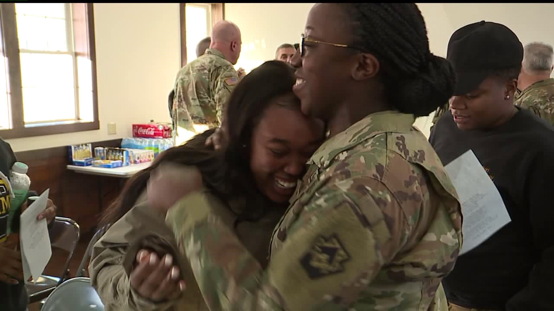 Soldiers deploying overseas celebrate being home for the holidays