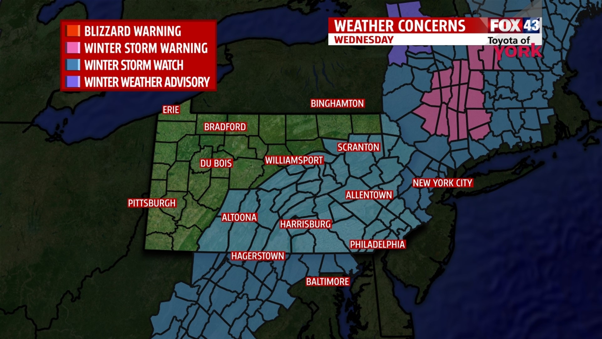 Winter storm arrives on Wednesday | fox43.com