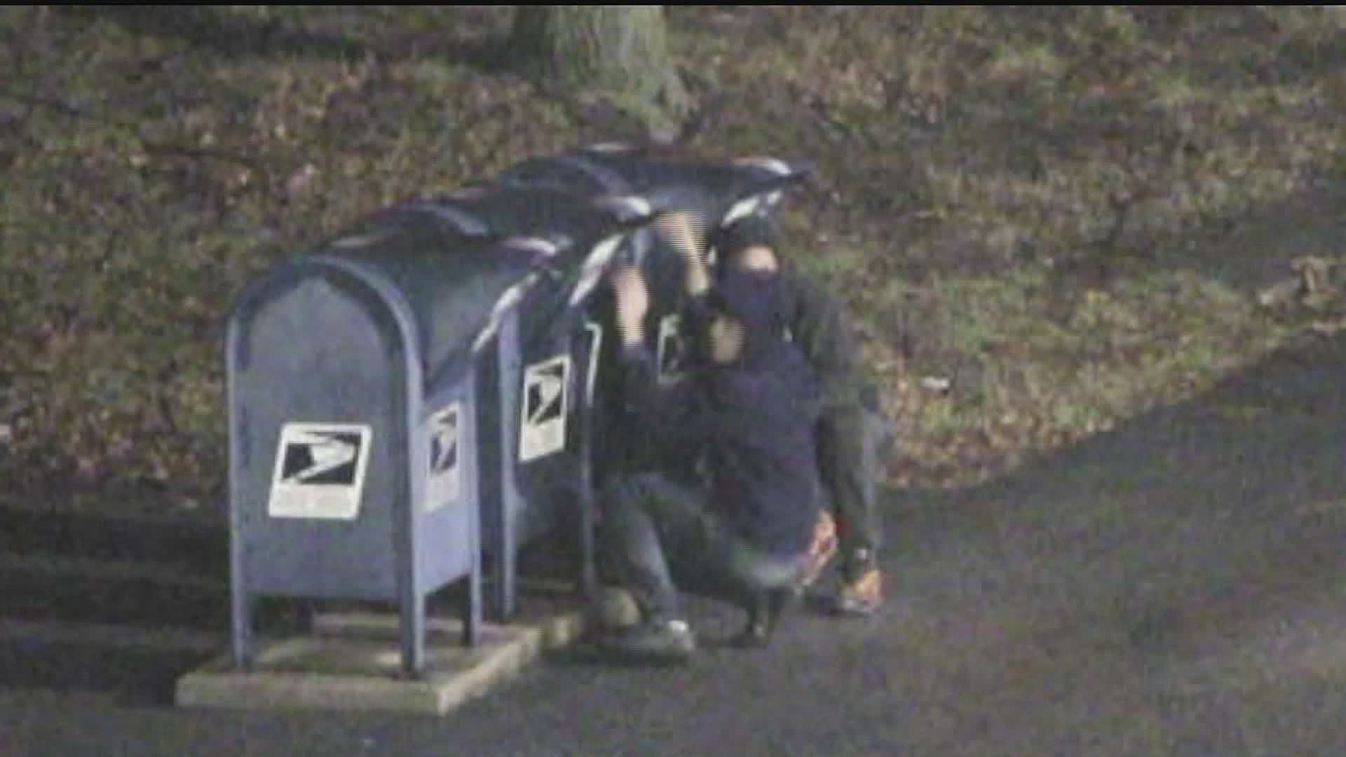 Two mailbox thieves caught on camera