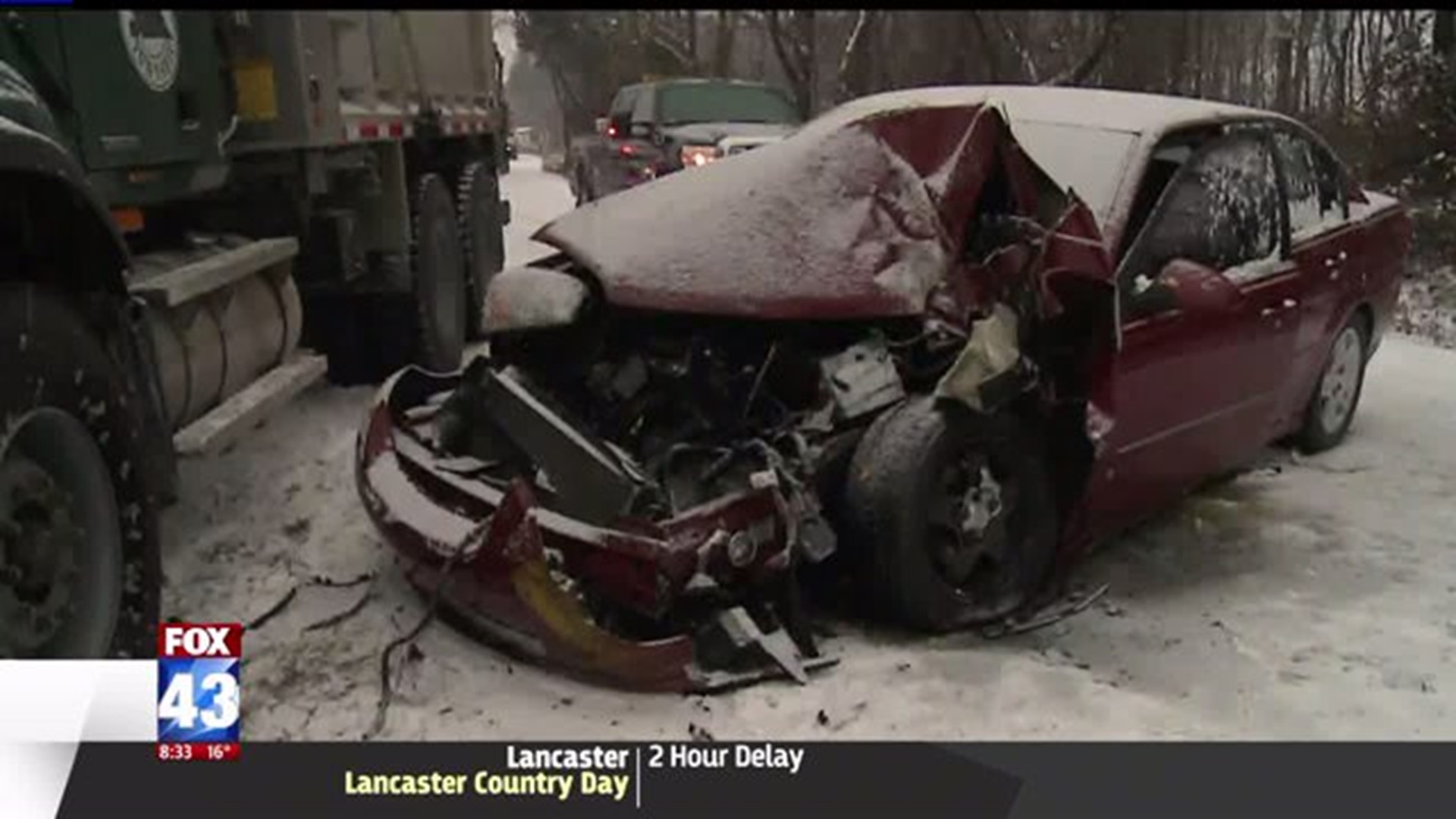 Snow plow, car involved in Greene Twp. crash