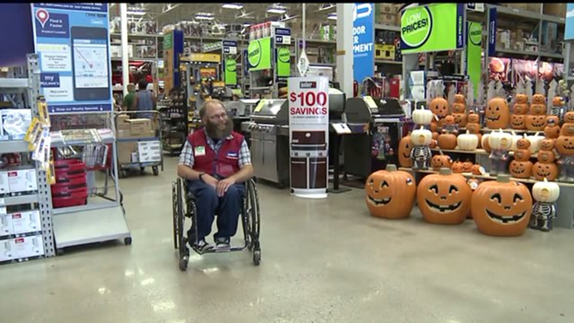 New wheelchair for Lowe`s greeter