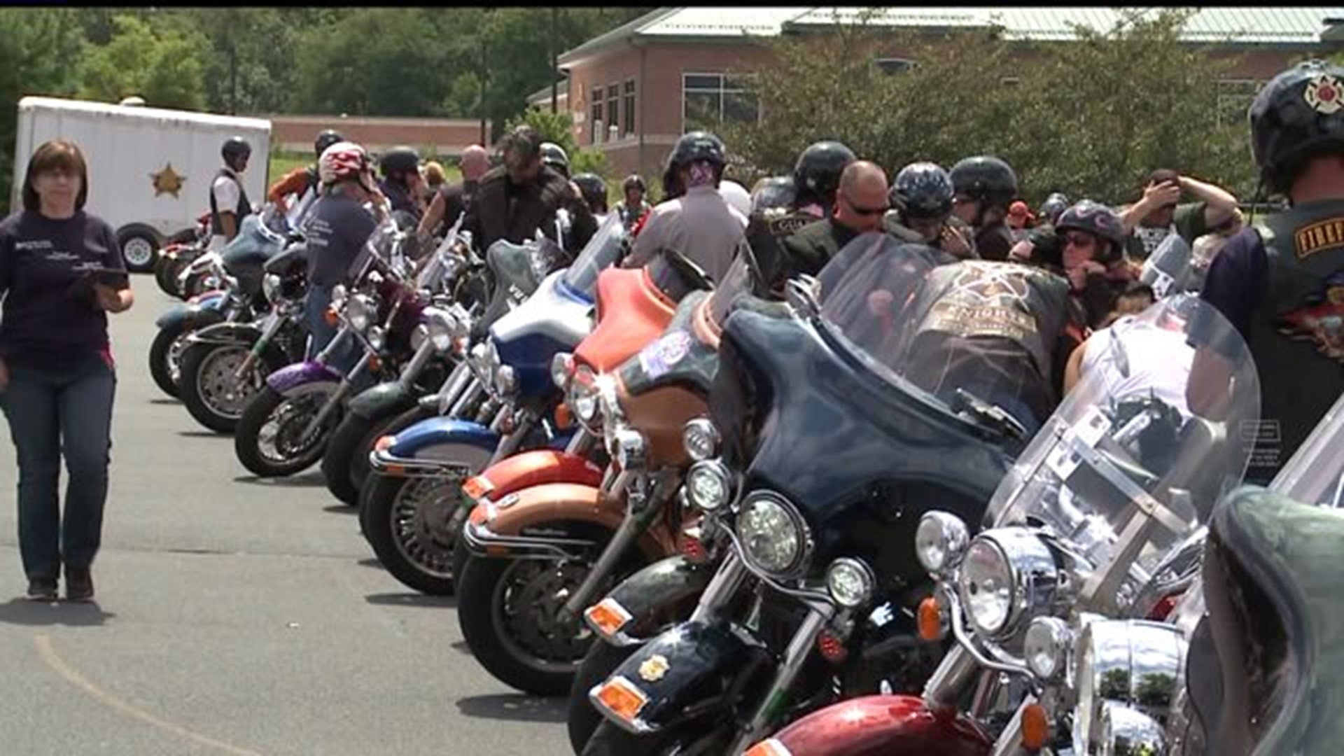 Bikers departing from Lancaster for America`s 911 Ride