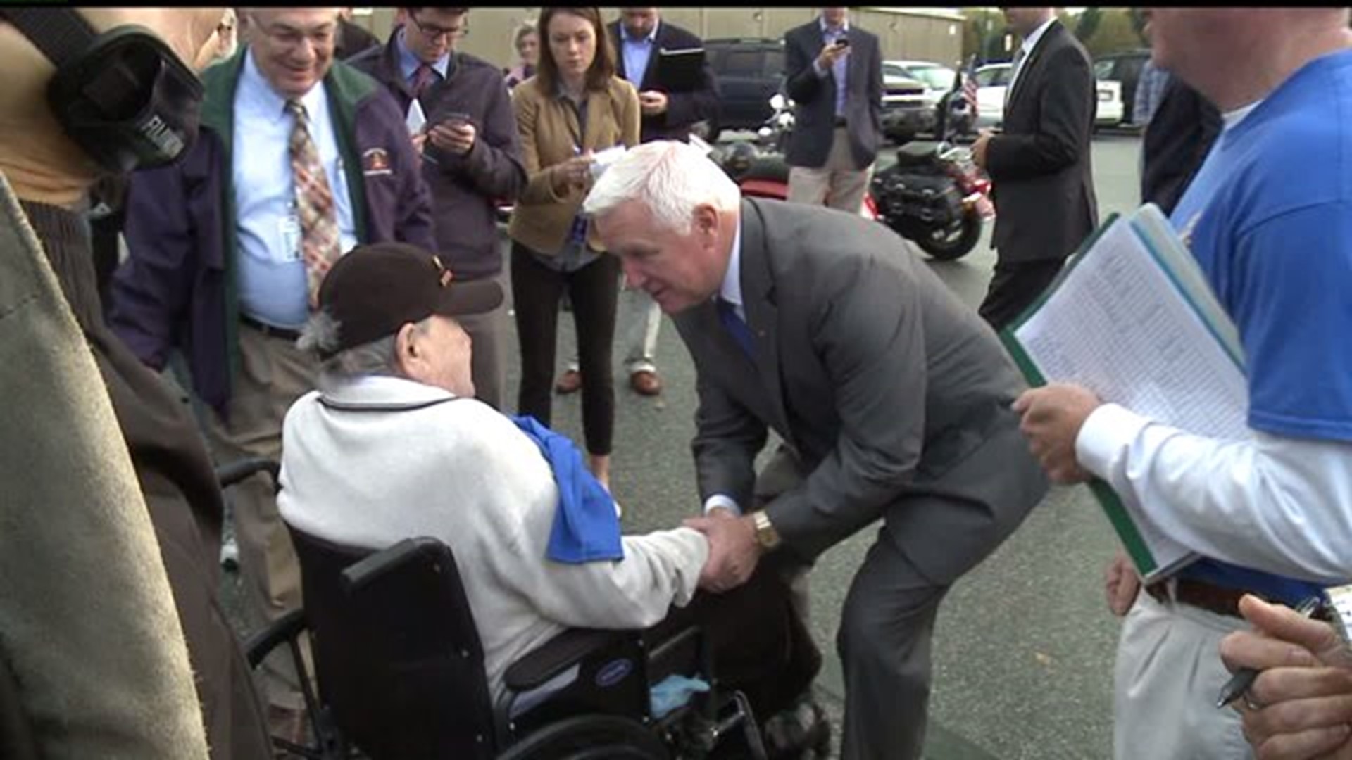 Gov. Corbett takes part in special veteran send-off