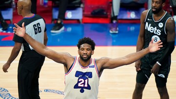 Embiid, 76ers top undermanned Nets 123-117 for 1st in East