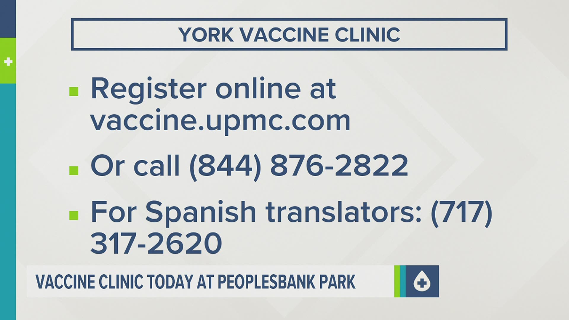 At Wednesday's clinic, UPMC will be administering 1,000 Moderna vaccines by appointment only.