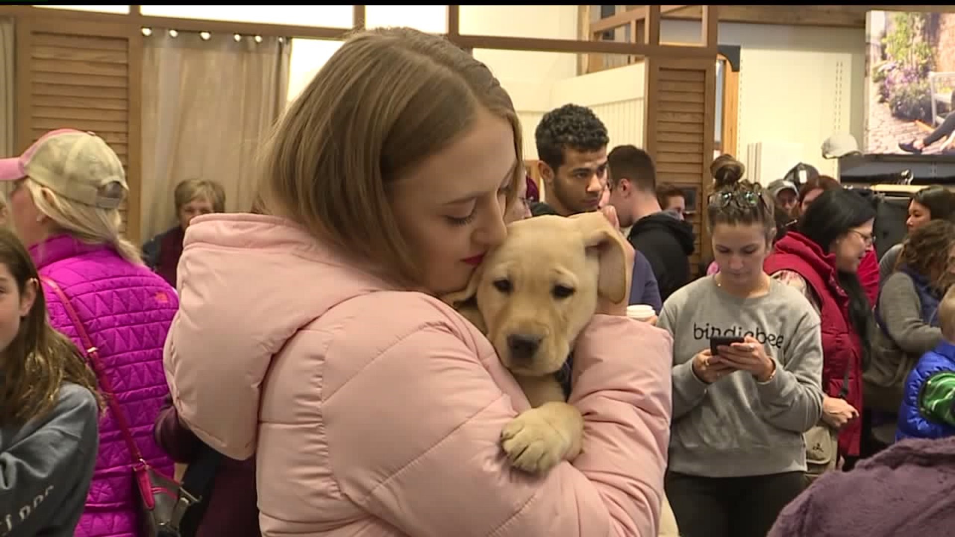 Puppy cuddles & kisses ease stress for shoppers in Dauphin County