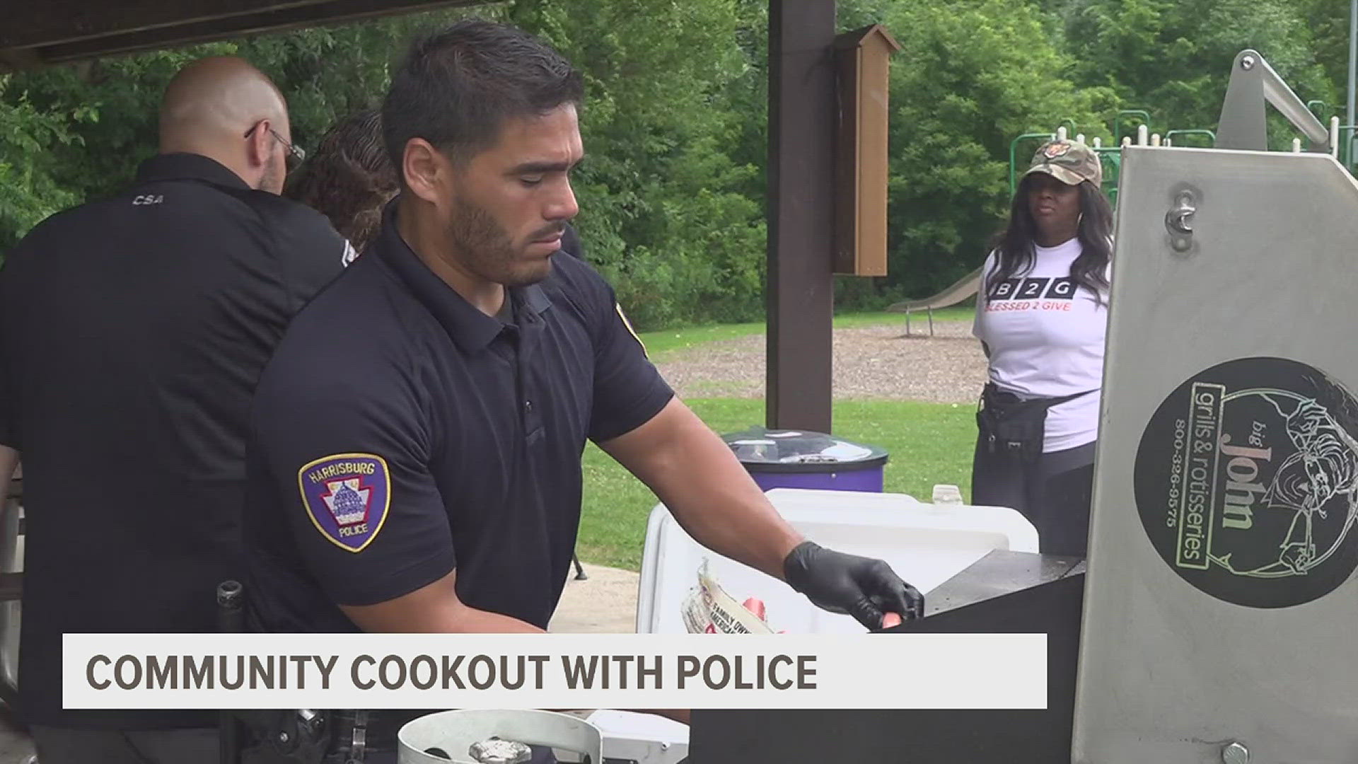 The cookout allowed community members and police to enjoy a meal together and continuing to build trust.
