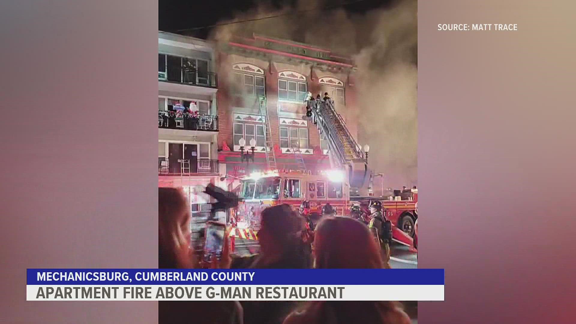 The fire caused heavy damage in the same building as the Gingerbread Man on the 20th block of West Main Street in Mechanicsburg.