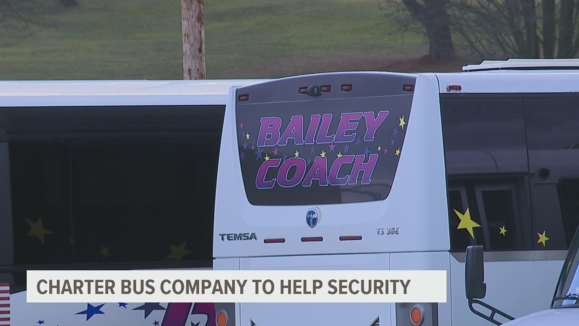 The bus company will shuttle security personnel over the next four days until Inauguration Day.