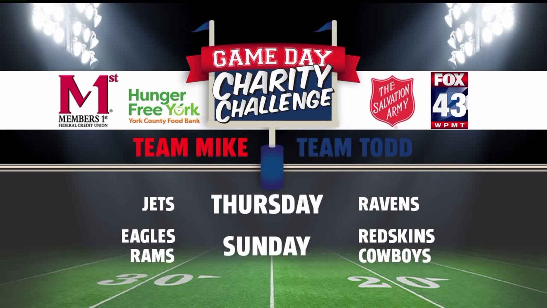 Game Day Charity Challenge (Week 12)