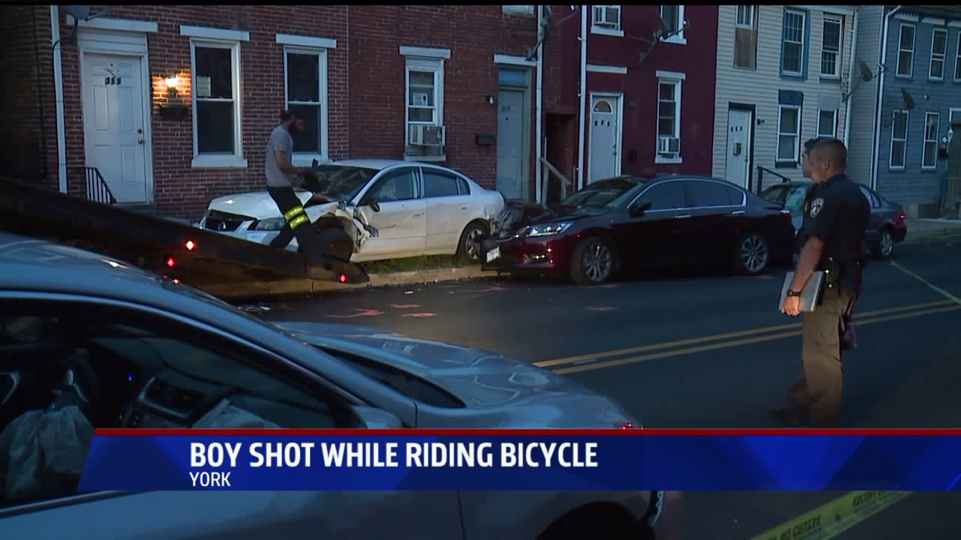 Boy shot while riding bike