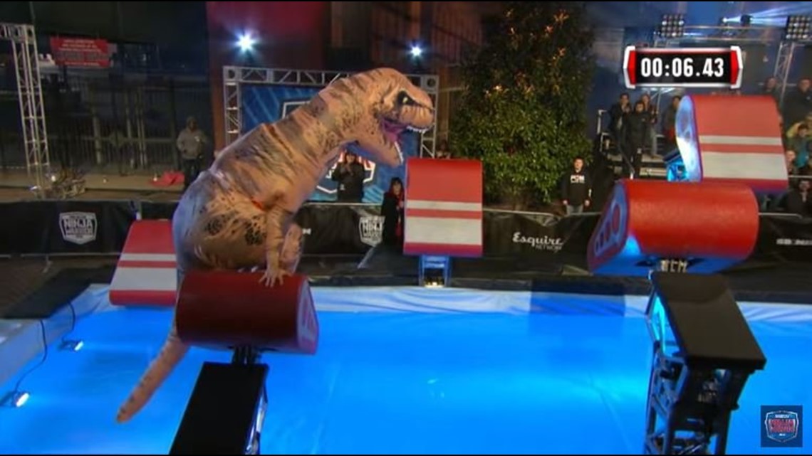 T. rex takes on ‘American Ninja Warrior’ in hilarious, impressive