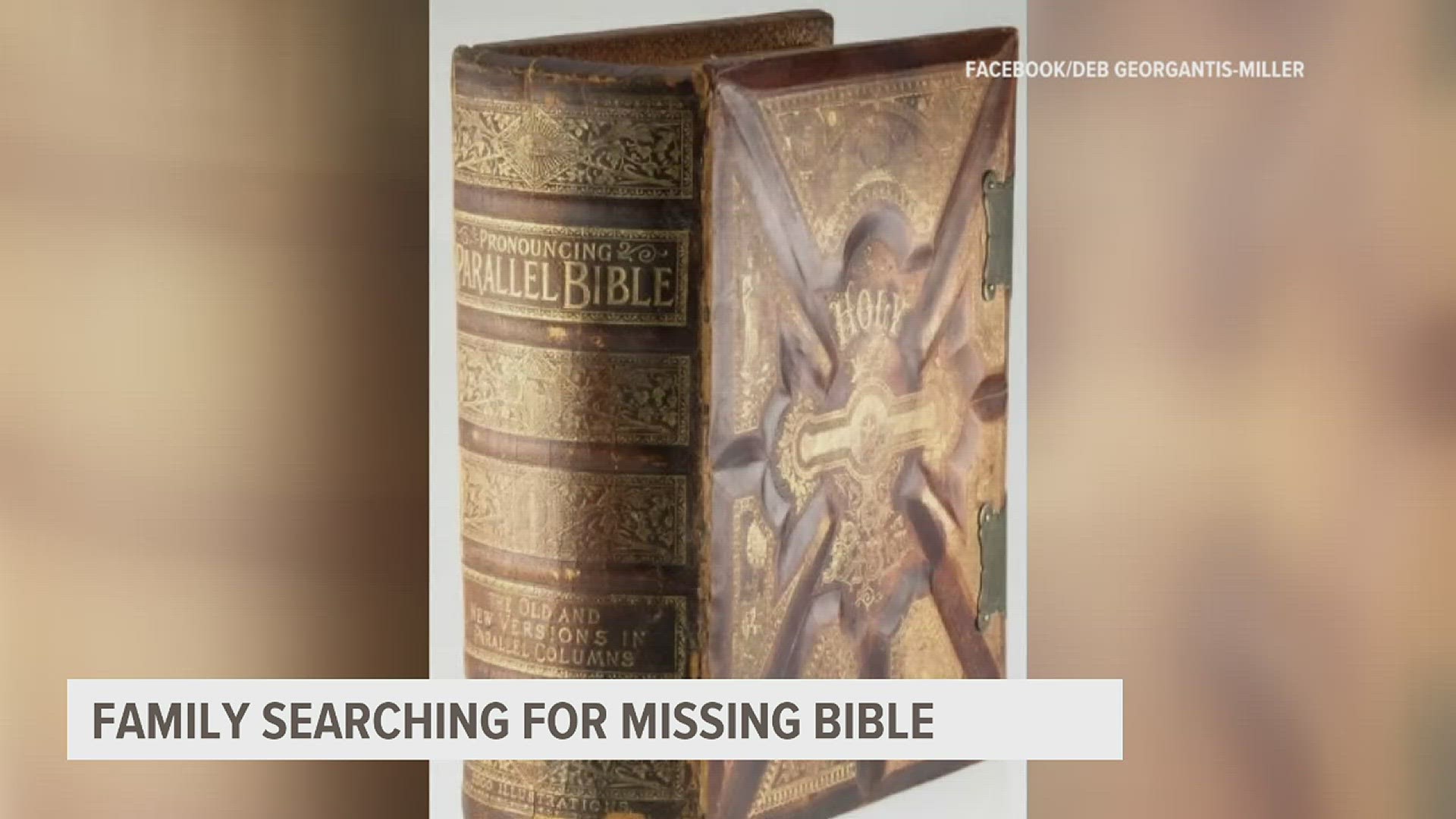 Deb Georgantis-Miller said her mother's heirloom Bible with priceless ancestry records was accidently given away last year.