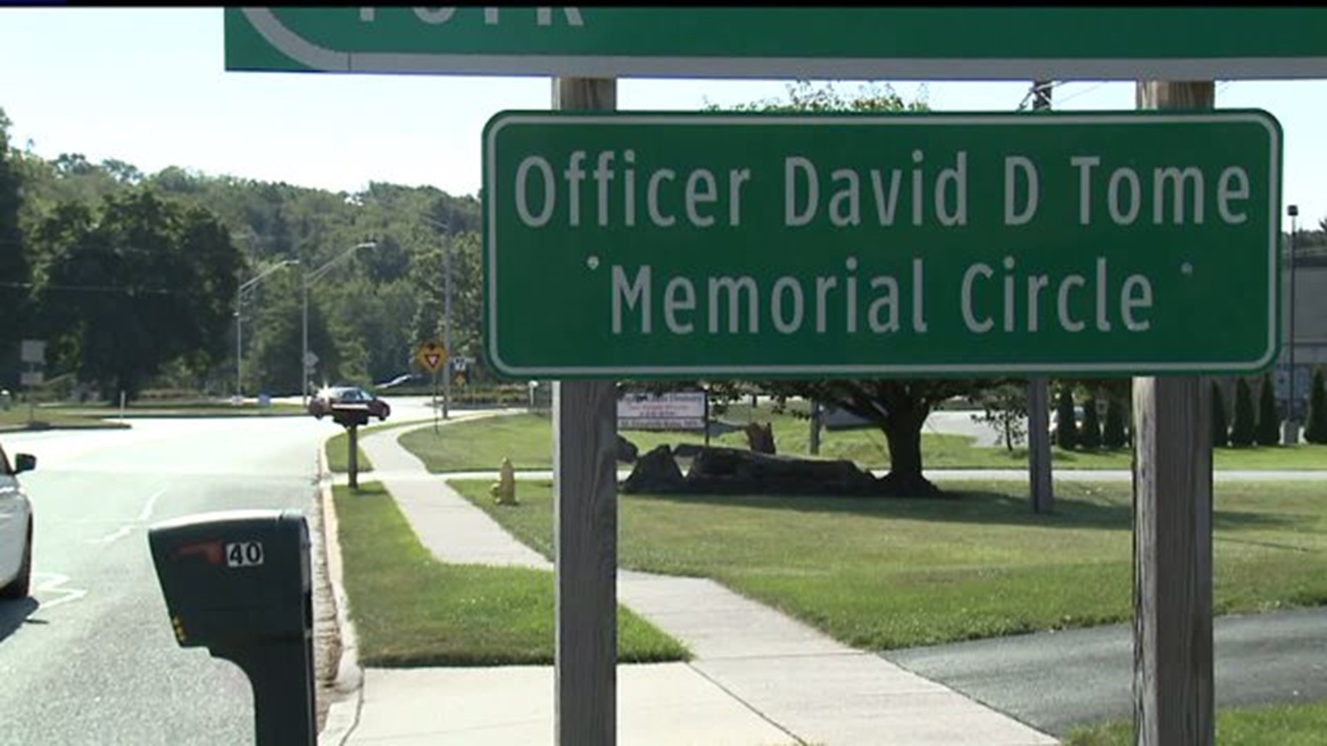Traffic Circle in Spring Grove dedicated in honor of Officer David Tome