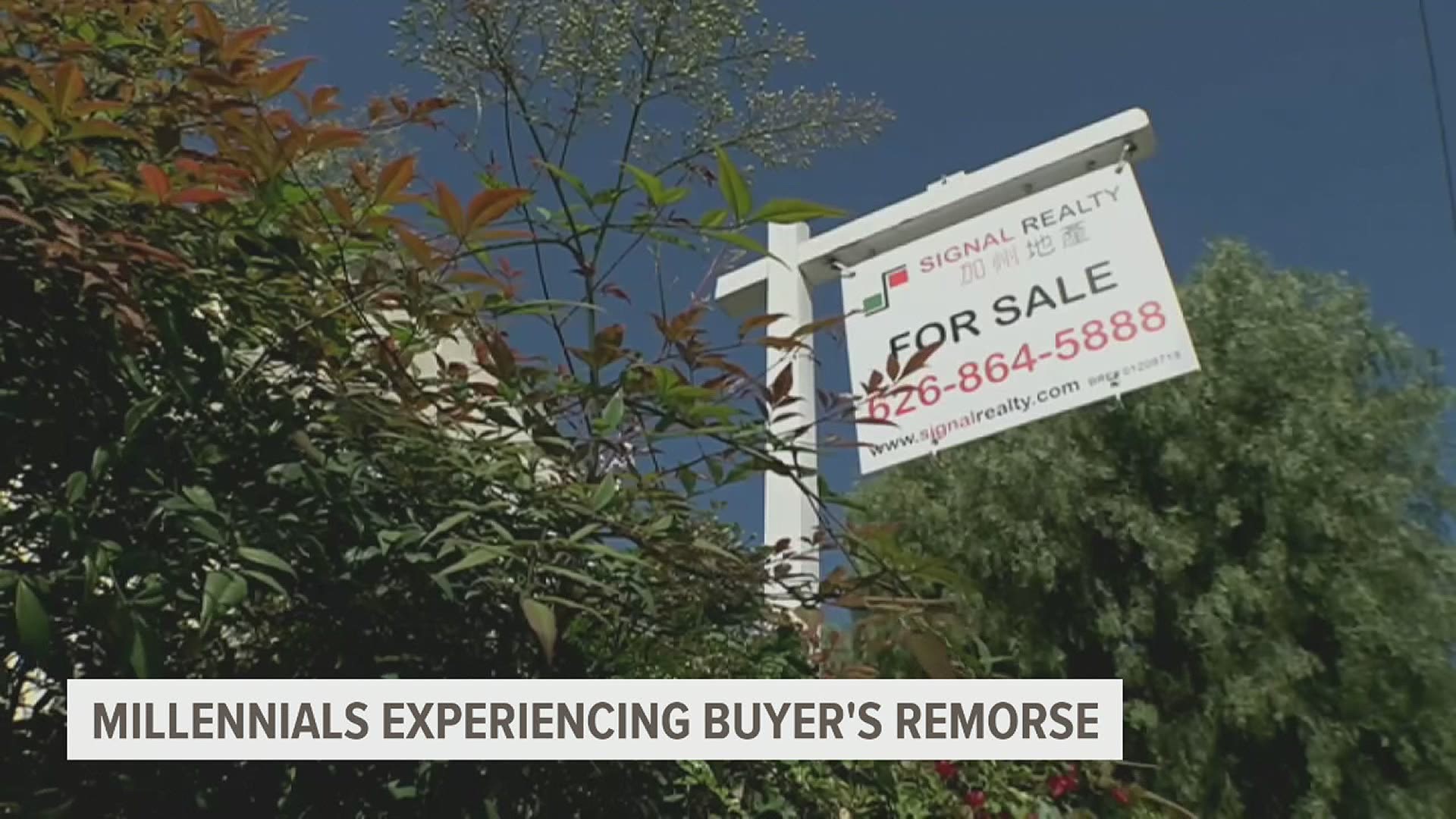 New survey shows many millennials regret buying their home for a variety of reasons.