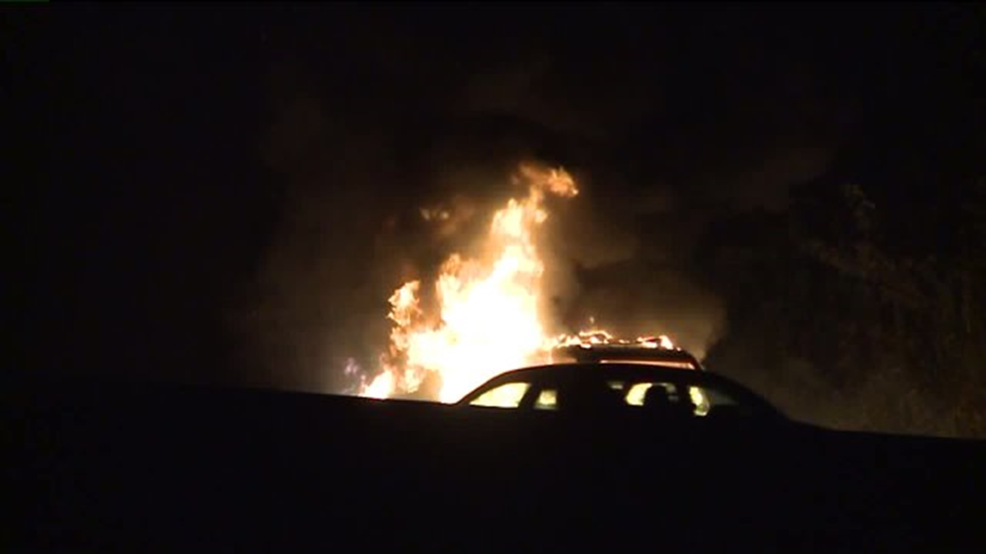 Vehicle fire along I-83 in York County captured on video