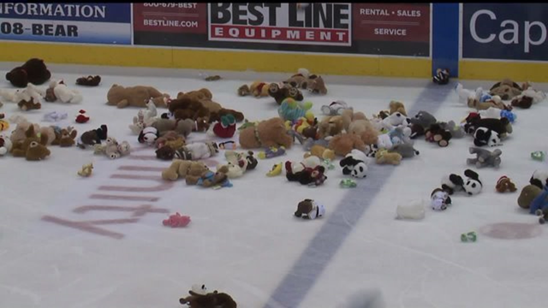 Hershey Bears knock out donation goal for teddy bear toss event