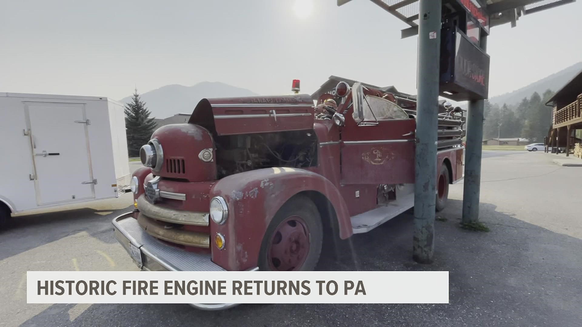 Photojournalist Drew Szala chronicles the return of an antique fire engine from Wyoming to Bendersville, Adams County.
