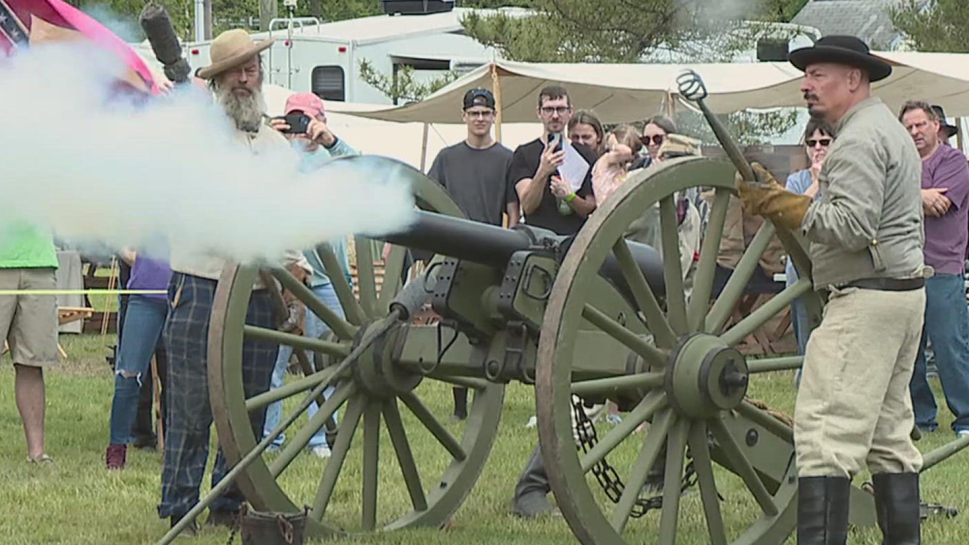 This weekend, local Gettysburg historians are acting out the first Civil War camp at the campground in Highland Township, Adams County.