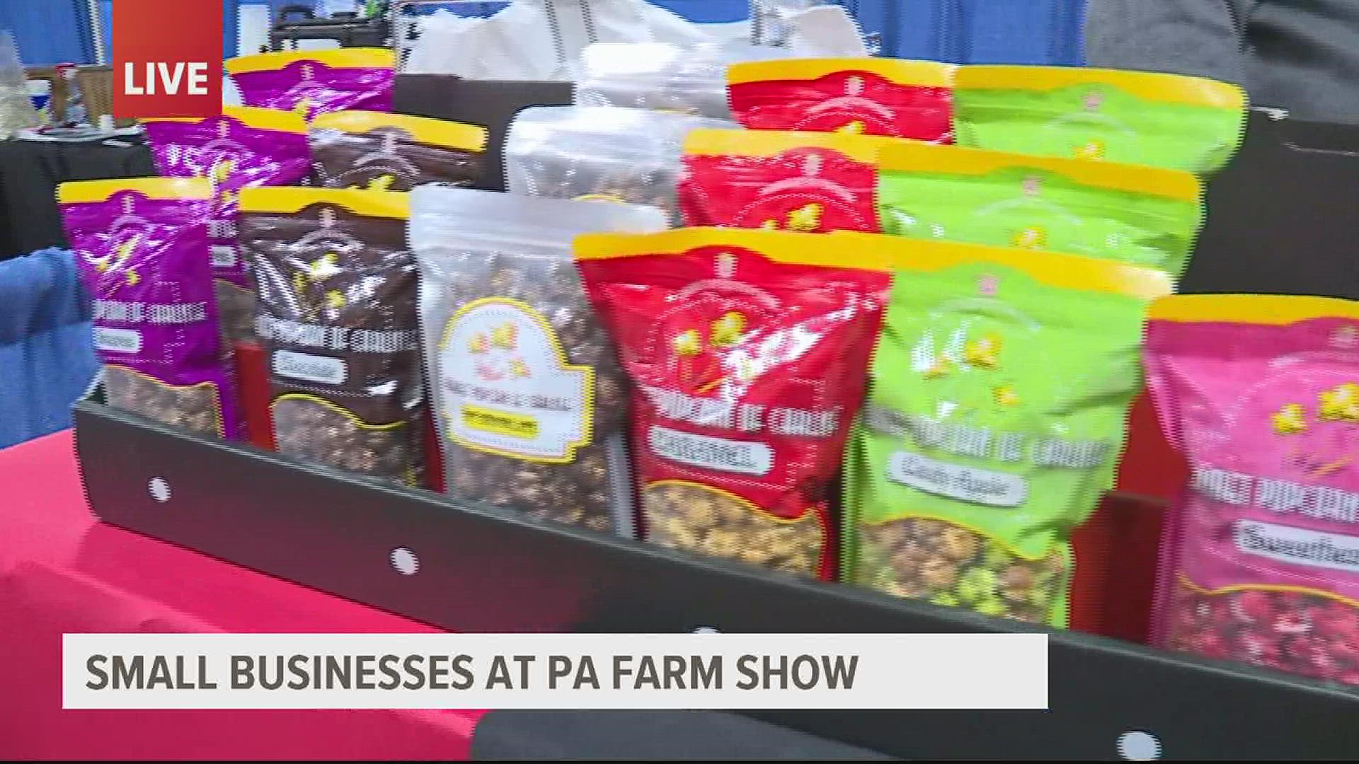 Chris Nelson, owner of Gourmet Popcorn of Carlisle, talks about his experience vending at the Pennsylvania Farm Show.
