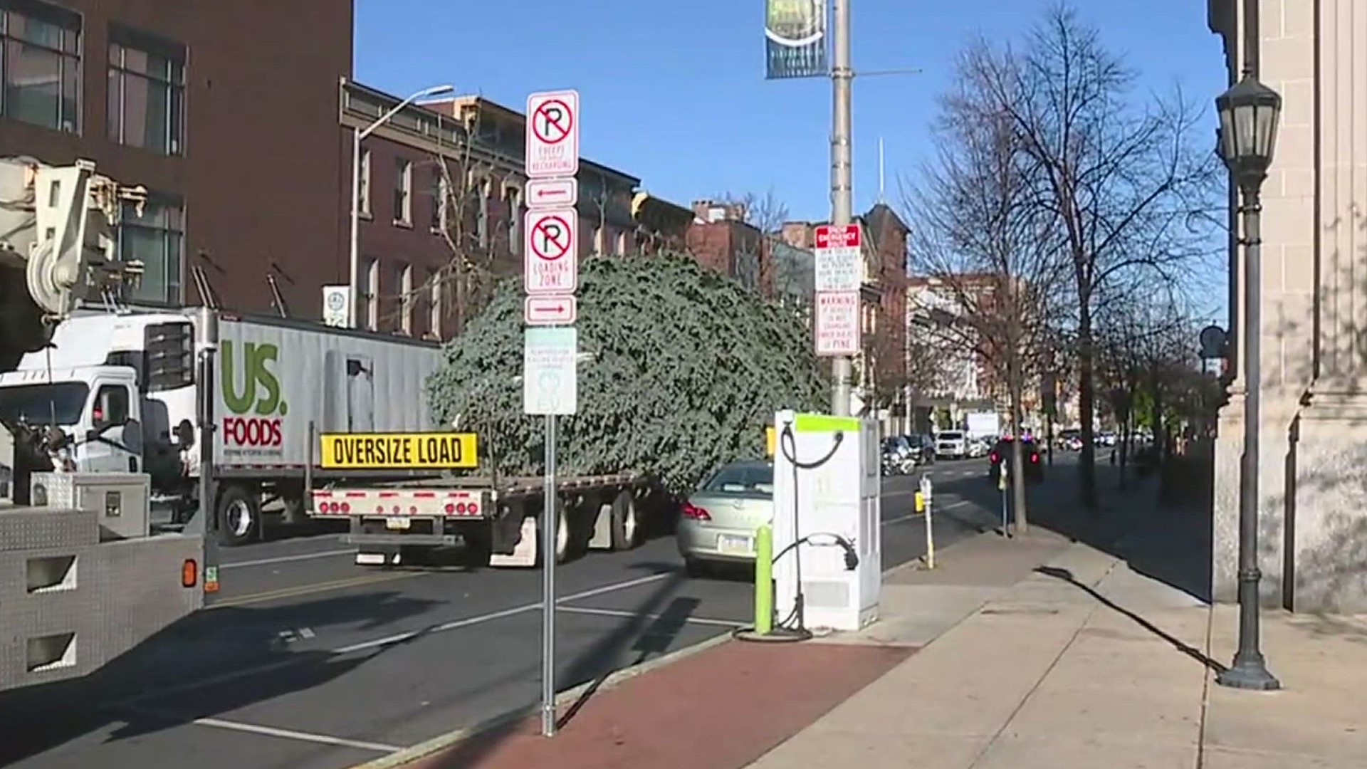 The City of York's community Christmas Tree made its way from Dover to Continental Square in downtown York.