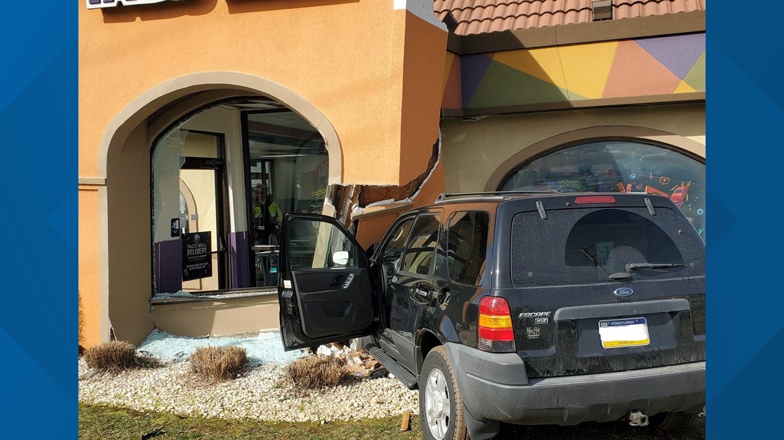 Vehicle crashes into Taco Bell in Manchester Township