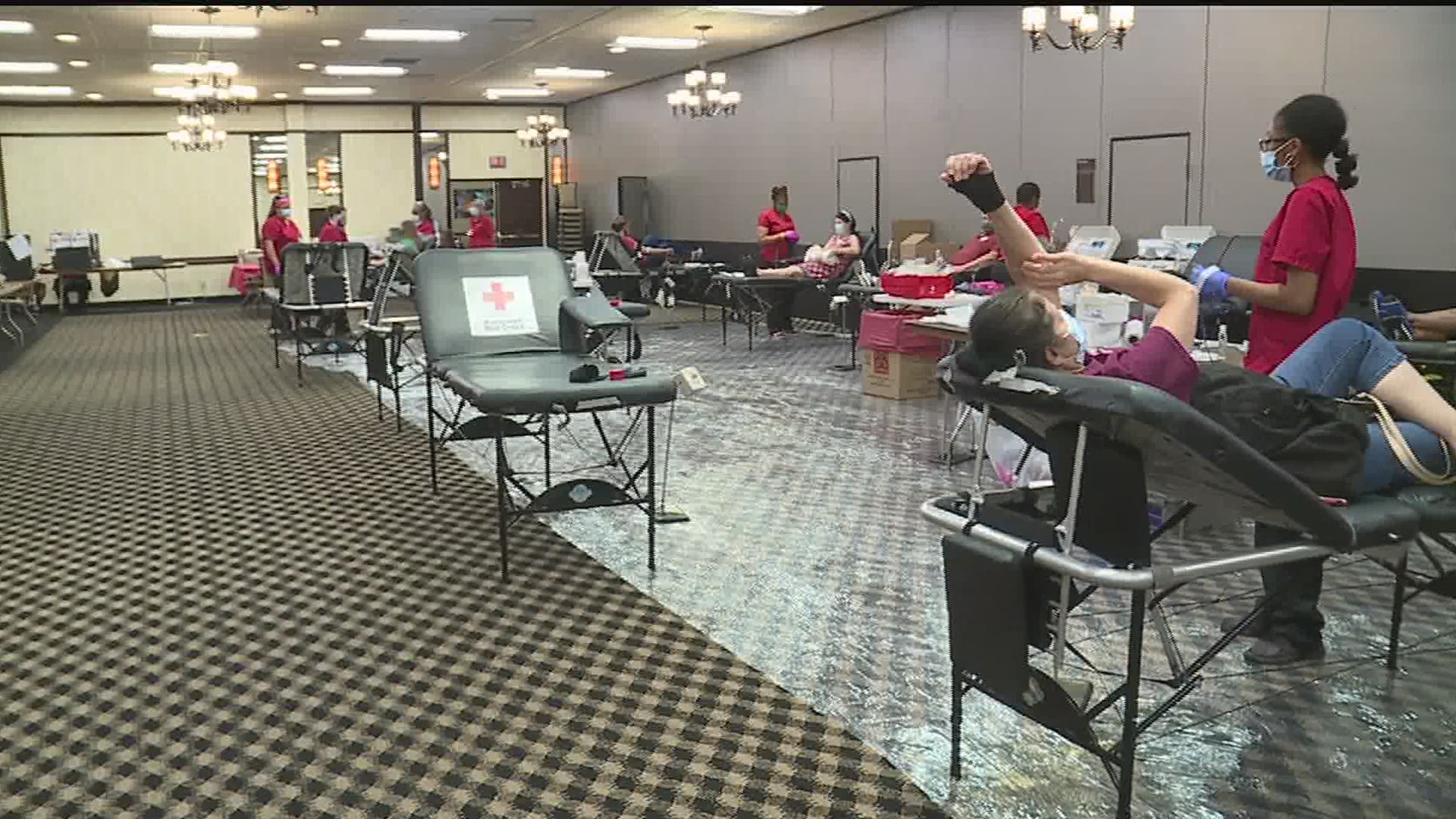 112 people signed up to give the gift of life at the Wyndham Garden York for the first 'Battle of the Badges' blood drive.