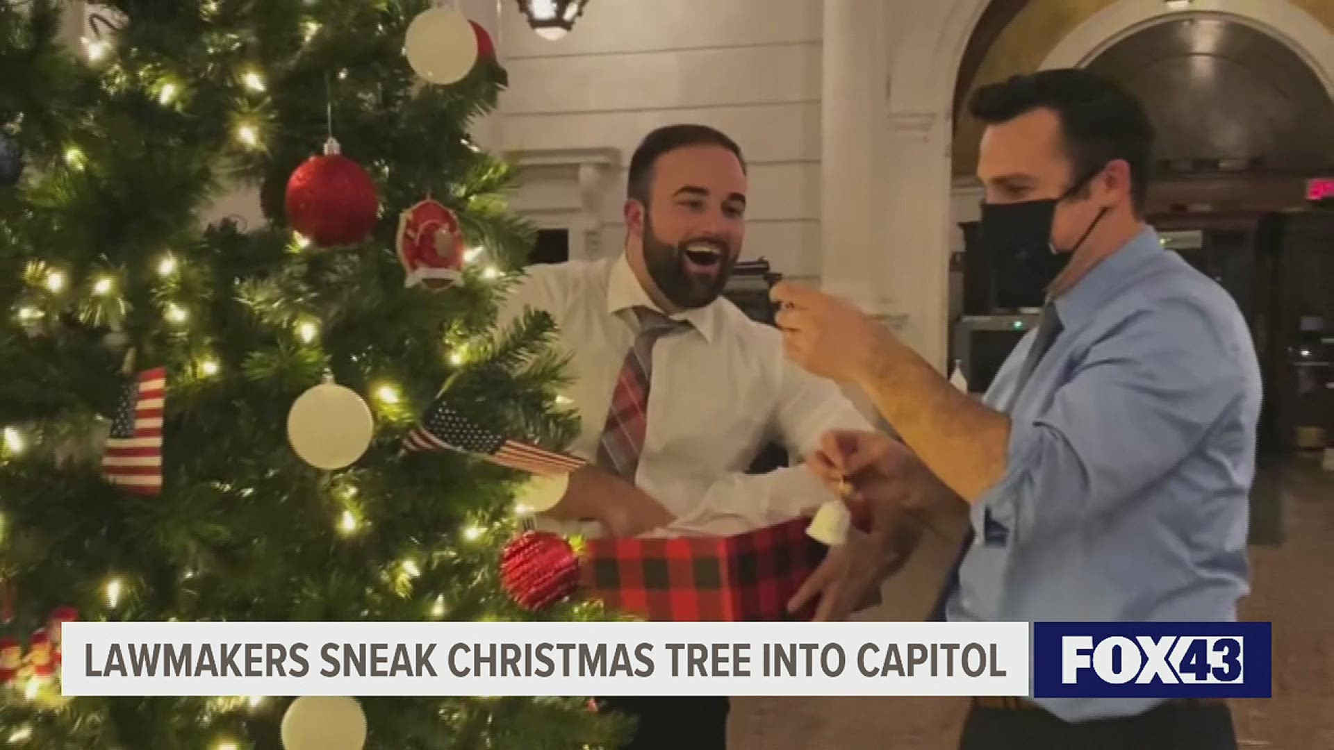 Lawmakers sneak Christmas tree into the capitol