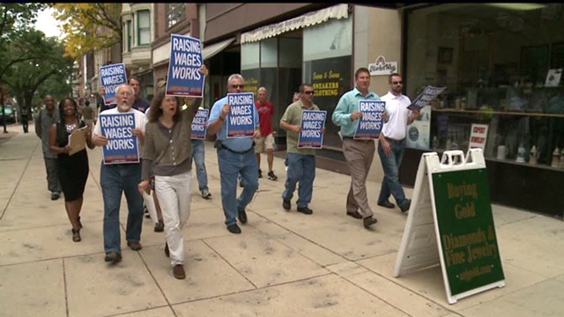 Rally in York City to raise the minimum wage