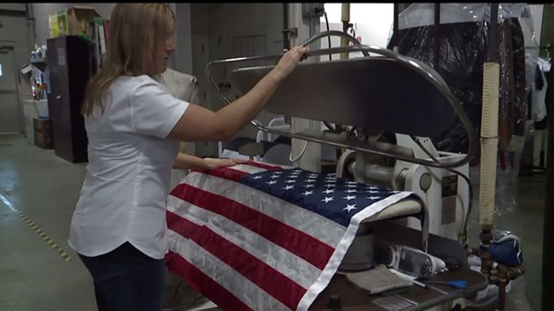 American flags get dry cleaned free of charge