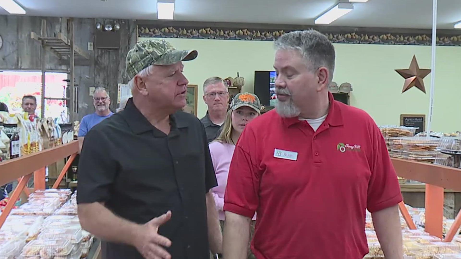 Vice Presidential nominee Tim Walz made a series of stops across Lancaster County on Wednesday, and FOX43 was able to ride as a part of his caravan.