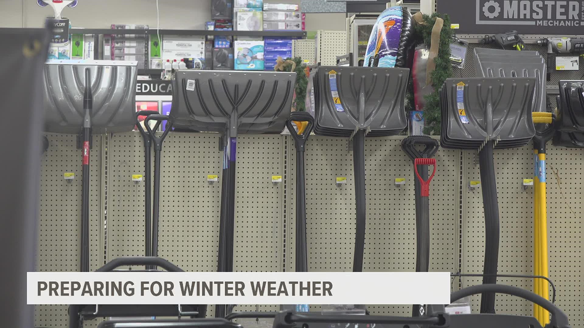 PennDot gears up for predicted winter weather as shoppers hit hardware stores for supplies.