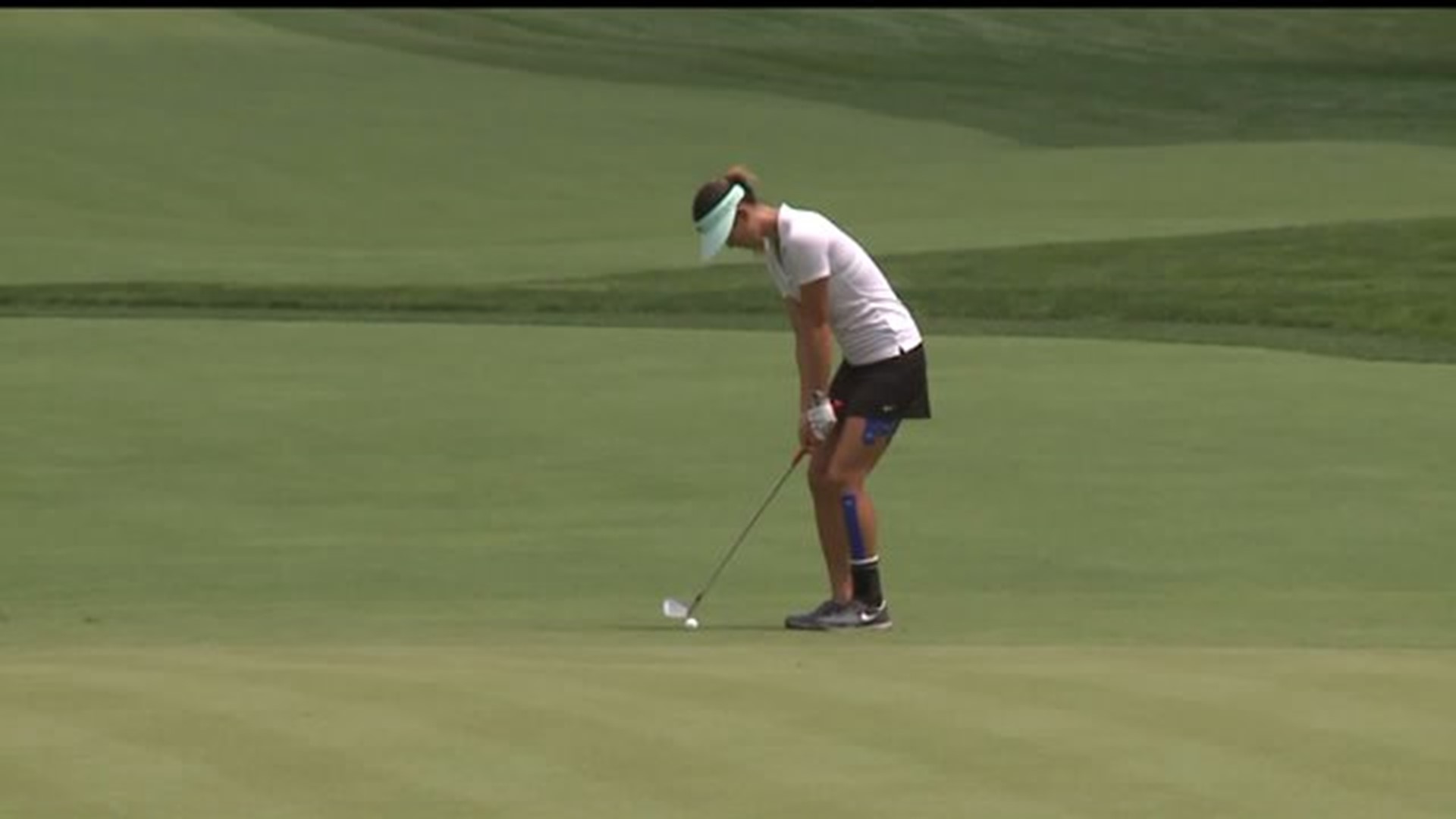Reigning U.S. Women`s Open champion Michelle Wie hits the links in Lancaster County