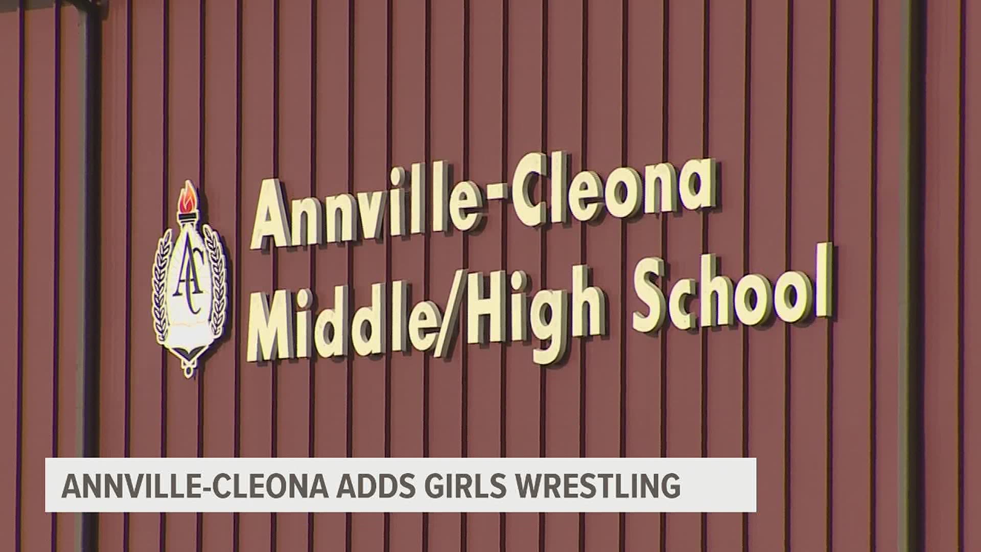 Annville-Cleona becomes the seventh high school girls wrestling team in Pennsylvania.