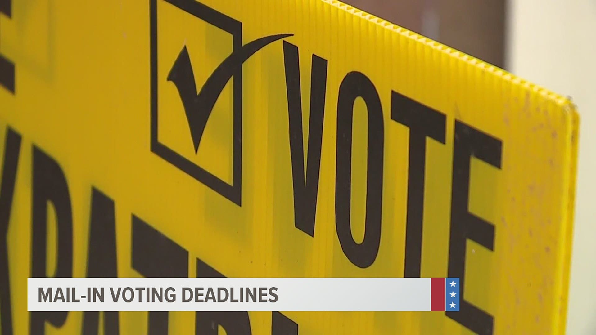 The U.S. Postal Service recommends voters mail in their ballots at least one week before the state's deadline.