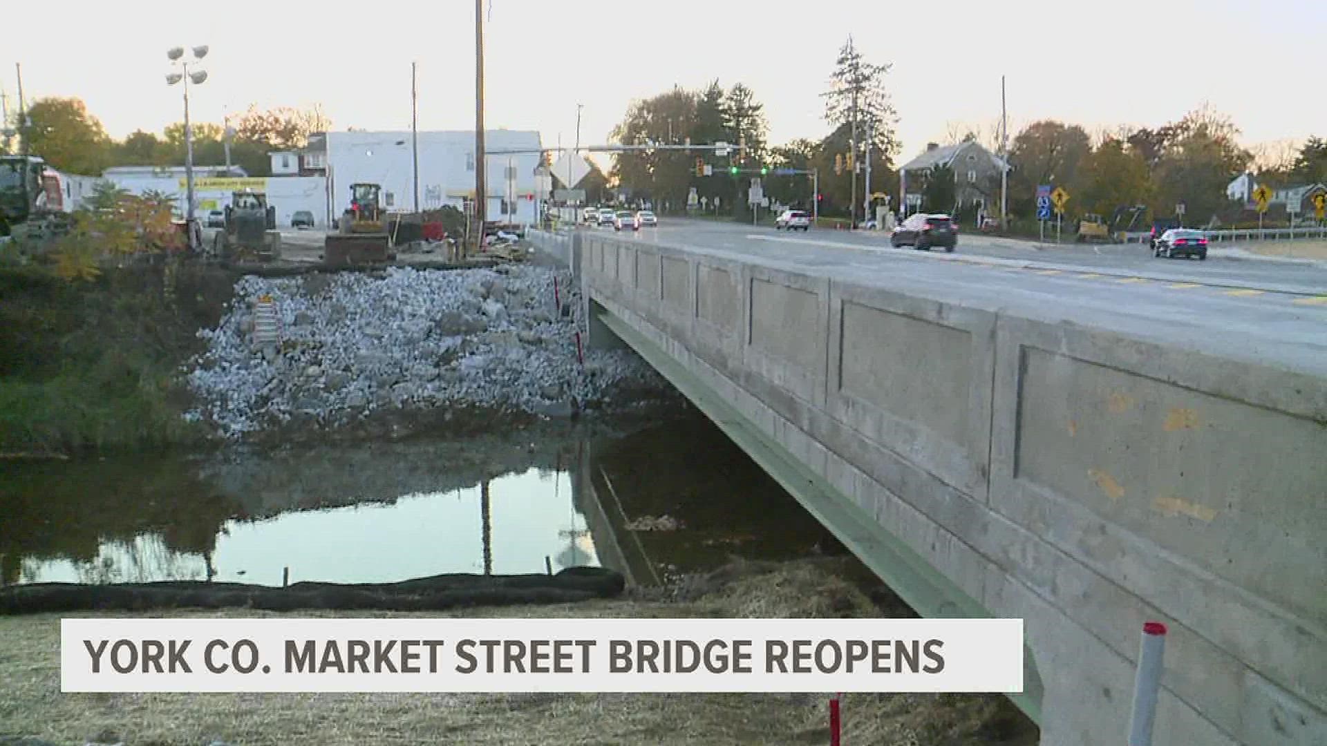 The bridge, which was replaced as part of a larger construction project to update the area, is back in service.