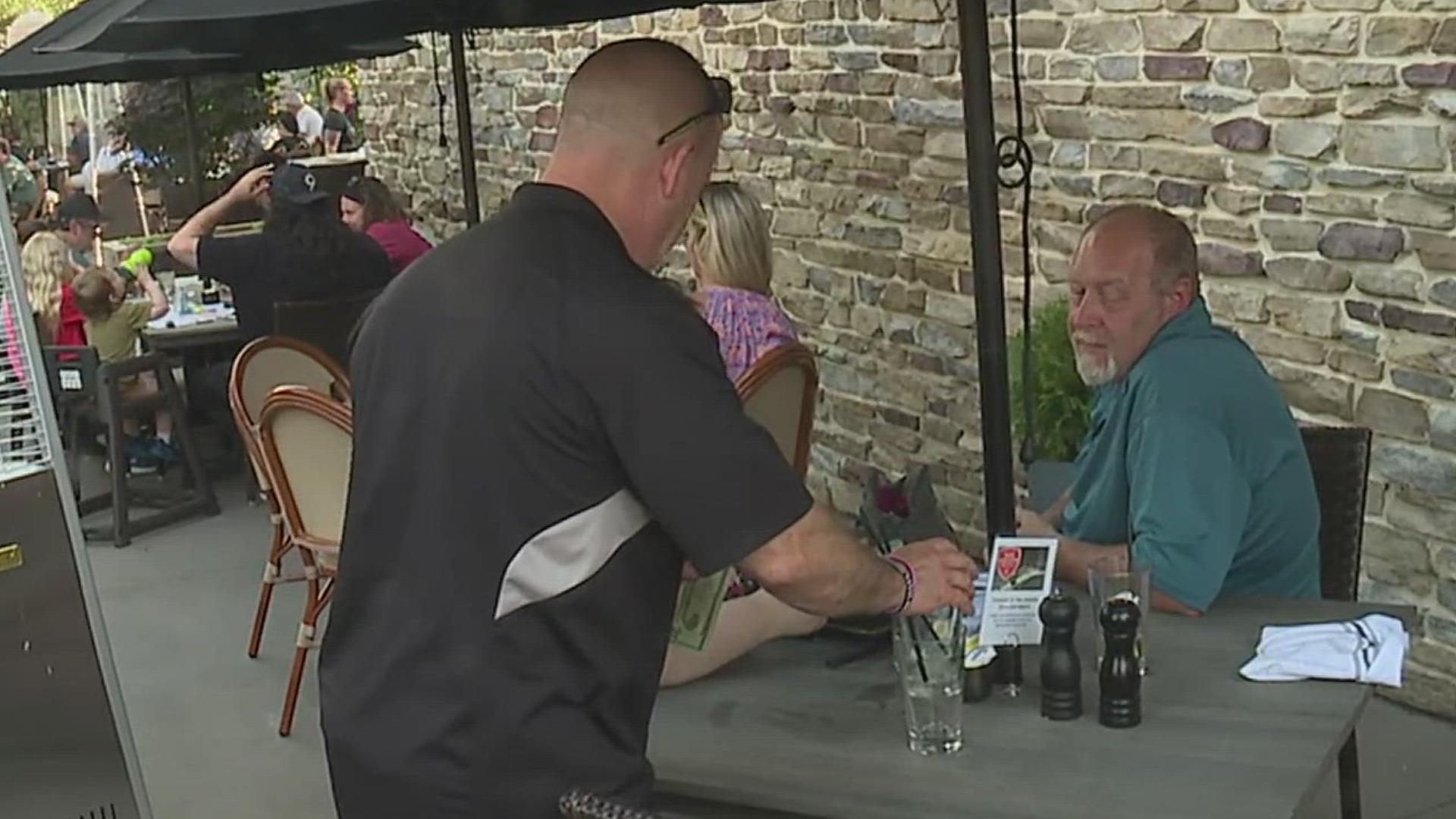 The event saw police officers from Lancaster County wait tables at Funck's Restaurant in Leola.