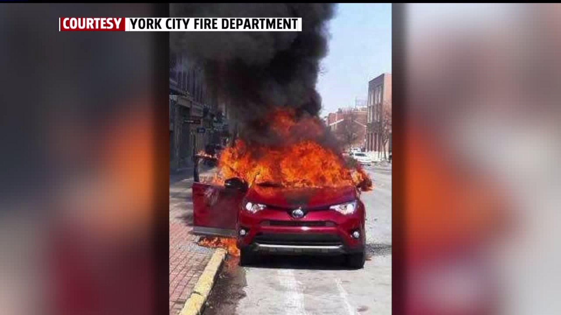 Good samaritans help driver from burning vehicle in York