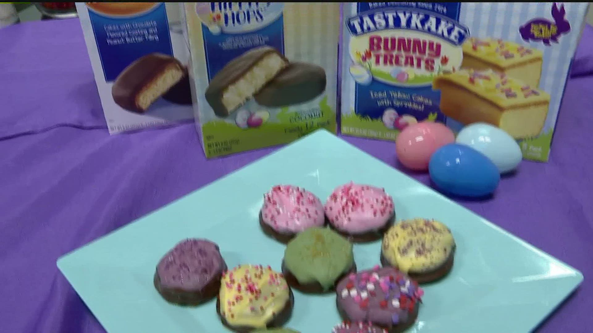 Easter Decoration with Tastykake prerecorded segment showing how you can decorate your treats for bunny day