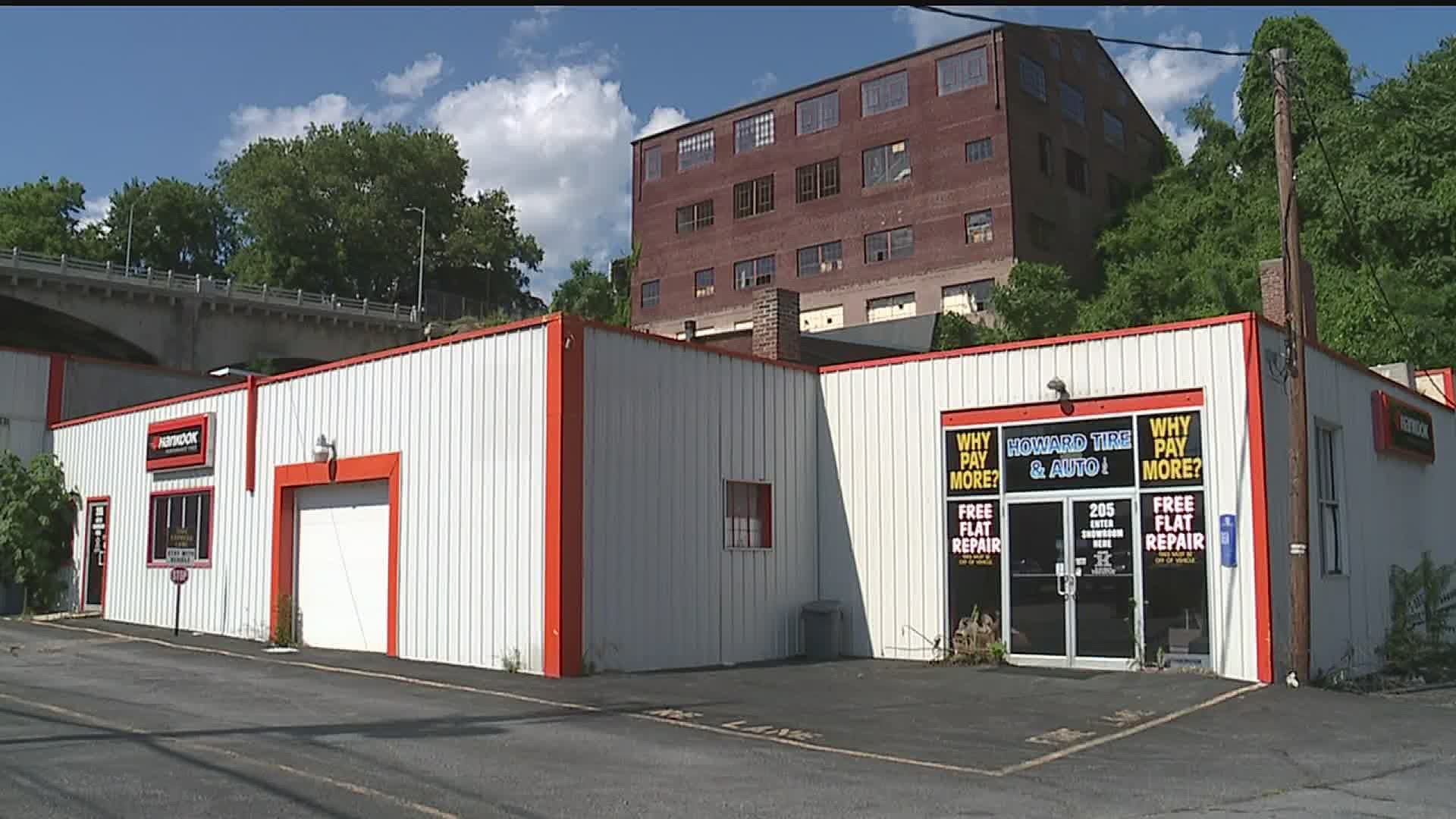 A 107-year-old wall collapsed onto Howard Tire and Auto on May 5, 2016, forcing it to close. Its owner, Howard Henry, said the event also collapsed his life.
