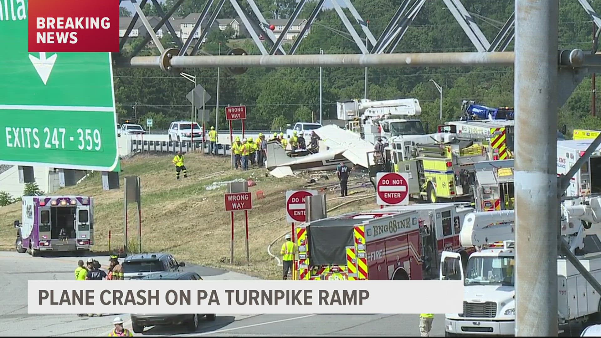 The crash was reported at 2:42 p.m. All exit ramps onto the interchange are closed, according to PA Turnpike Alerts.