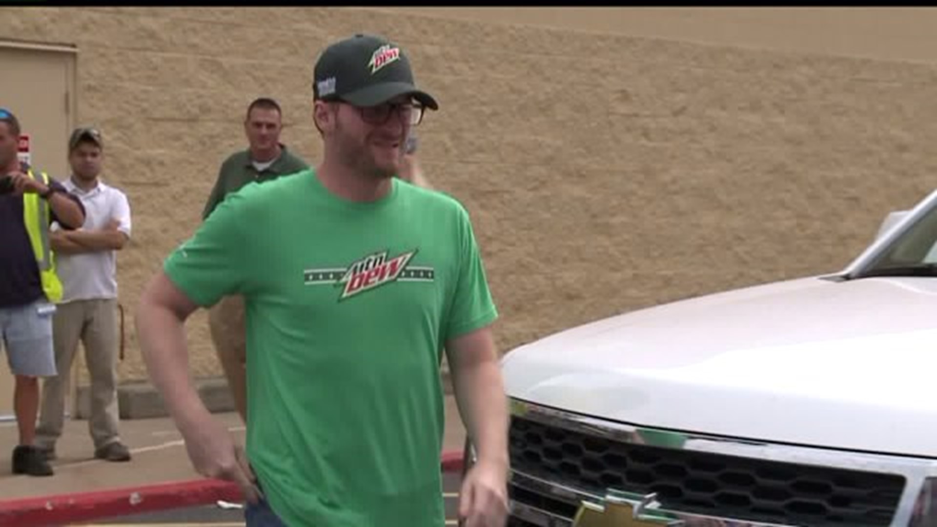 Dale Earnhardt Jr makes a stop at a local Walmart
