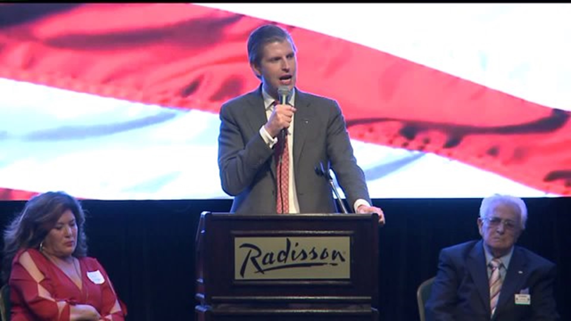 Eric Trump campaigns for father in Camp Hill