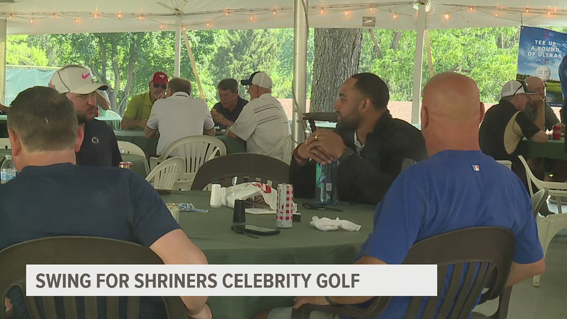 Jordan Hill, Glenn Ressler, Ralph Baker and Pat Flaherty attend Swing for Shriners at Hanover Country Club